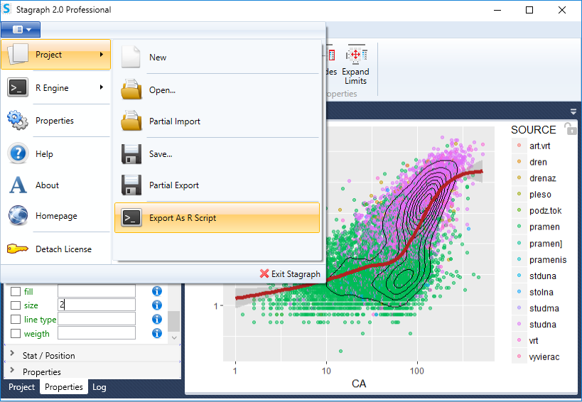 Stagraph export plot R script for Power BI